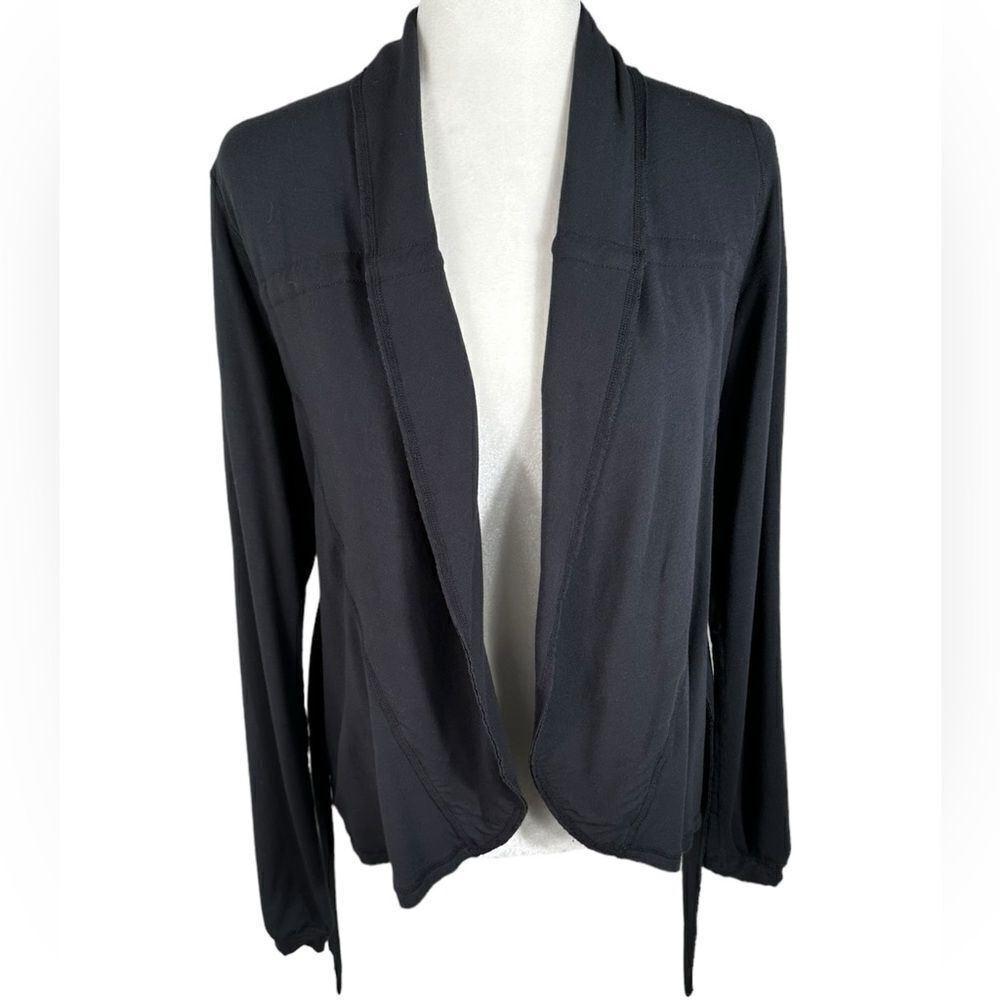 Lululemon Athletica Black Lycra/Spandex Open Front Belted Cardigan Jacket